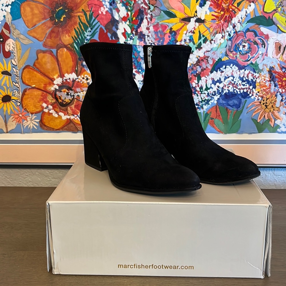 Marc Fisher Black Fabric Booties